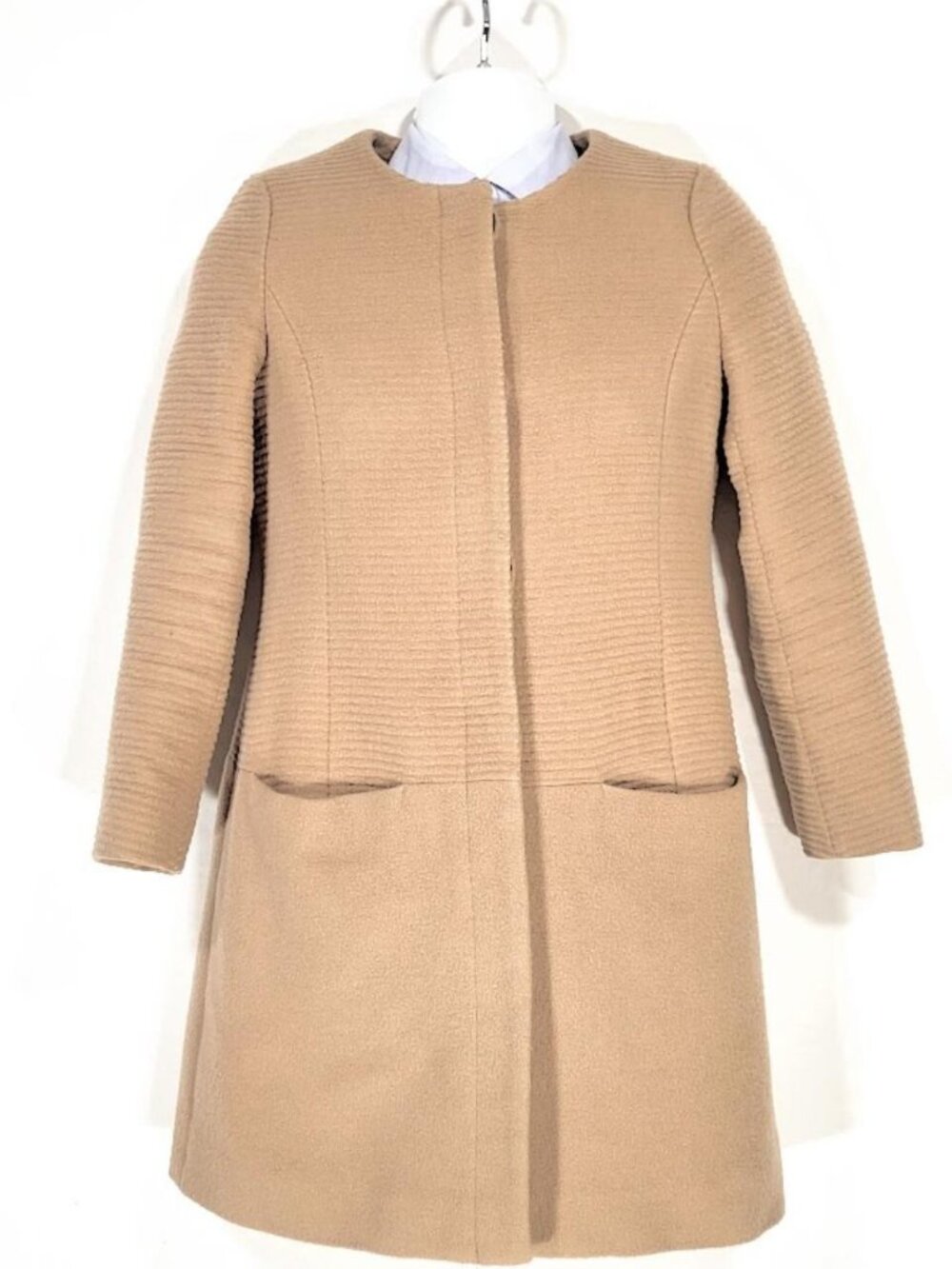 United Arrows Green Label Wool Pea Coat, Round Collar, Womens Sz XXS-XS